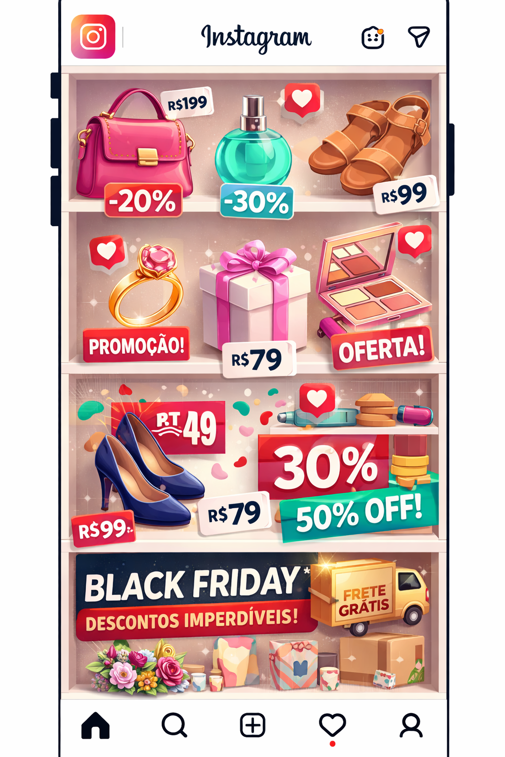 Produtos nas redes sociais: seu perfil não é um panfleto de ofertas vitrine de produtos nas redes sociais